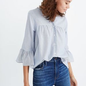 Madewell Veranda Bell Sleeve shirt in stripe